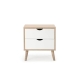 Nyhavn Collection Chest of 2 Drawer Bedside Nightstand Side Table - White/Oak - White