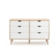 Nyhavn Modern Wooden Chest of 6-Drawers Dresser Storage Cabinet - White/Oak - White