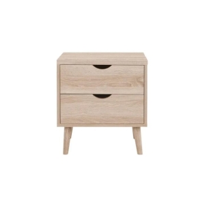 Nyhavn Collection 2 Drawer Bedside Nightstand Side Table - Oak - Oak