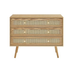 Morocco Rattan Chest of 3-Drawers Lowboy Storage Cabinet