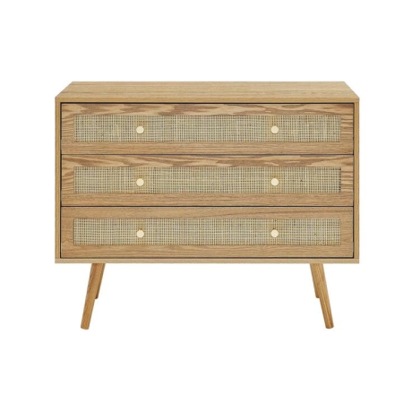 Morocco Rattan Chest of 3-Drawers Lowboy Storage Cabinet