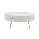 Oscar Luxurious Plush Linen Fabric Ottoman Bench Foot Stool Large - Beige - Large / Natural