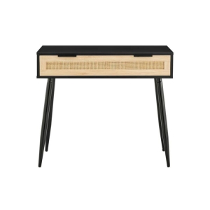 Marrakesh Hallway Console Hall Table W/ 1-Drawer Table - Black/Rattan