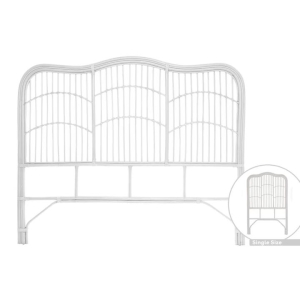 Moria Rattan Eco Friendly Bed Head Headboard Single Size - White - Single