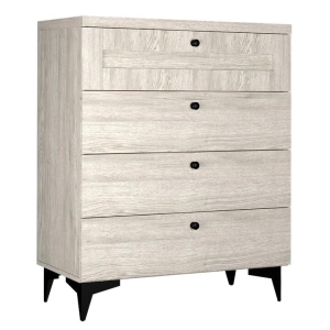 Miyake Wooden Chest Of 4-Drawers Tallboy Storage Cabinet - Urban Snow