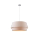 Orelli Pendant Disc Home Metal Light Fabric Shade - White Color