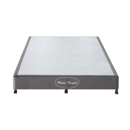 Mattress Base Ensemble Double Size Solid Wooden Slat in Chaorcoal with Removable Cover
