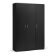 Design Square Monica Large Cupboard Multi-purpose Tall Storage Cabinet 3-Doors - Black