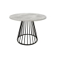 HomeStar Matilda Round Kitchen Dining Table 110cm W/ Powdercoated Legs - Faux Cement/Black