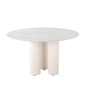 Raimon Furniture Mattia Modern Wooden Ceramic Round Kitchen Dining Table 130cm - White Sevella