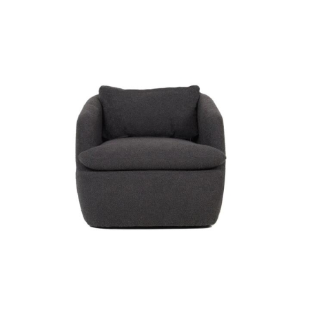 Raimon Furniture Nevaeh Textured Fabric Swivel Occasional Armchair Accent Lounge Chair Dark Grey