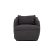 Raimon Furniture Nevaeh Textured Fabric Swivel Occasional Armchair Accent Lounge Chair Dark Grey