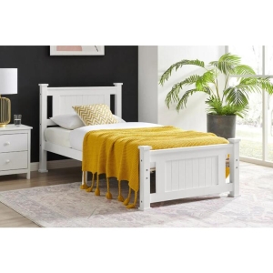 Mila Wooden Coastal Bed Frame White - Single