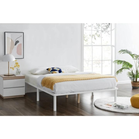 Orlando Wood Bed Frame Queen Size White - Queen
