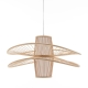 New Oriental Natural Hand-Woven Bamboo 2-Layer Double Wide Brim Hanging Pendant Lamp Light