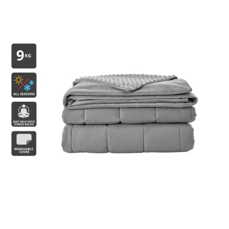 Mink Dot Weighted Cotton Blanket - Silver