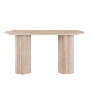 Raimon Furniture Orazio Faux Marble Wooden Frame Hallway Console Hall Table Travertine