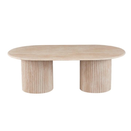 Raimon Furniture Orazio Faux Marble Wooden Frame Coffee Table Travertine