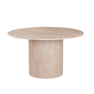 Raimon Furniture Orazio Faux Marble Wooden Frame Kitchen Dining Table 130cm Travertine