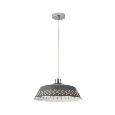 Neveah Modern Metal Shade Hanging Pendant Light Lamp Grey