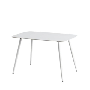 Design Square Modern Kitchen Dining Table Rectangular Ceramic Top 140cm White
