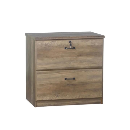 Maestro Furniture Norwich Wooden 2-Drawer Storage Filling Cabinet Rustic Oak