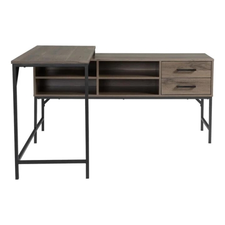 Maestro Furniture Natu Wooden L-Shape Home Office Working Computer Desk 1.4m Brown