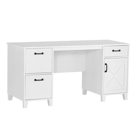 Maestro Furniture Nonu Farmhouse Executive Home Office Computer Working Desk White Oak