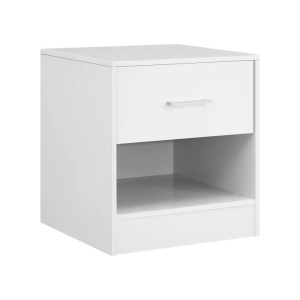 Design Square Marcus Wooden Nightstand Bedside Table W/ 1-Drawer White
