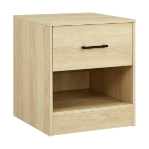 Design Square Marcus Wooden Nightstand Bedside Table W/ 1-Drawer Oak