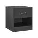 Design Square Marcus Wooden Nightstand Bedside Table W/ 1-Drawer Black