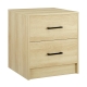 Design Square Marcus Wooden Nightstand Bedside Table W/ 2-Drawer Oak