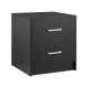 Design Square Marcus Wooden Nightstand Bedside Table W/ 2-Drawer Black