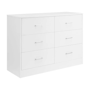 Design Square Marcus Wooden Chest Of 6-Drawers Dresser Storage Cabinet White