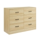 Design Square Marcus Wooden Chest Of 6-Drawers Dresser Storage Cabinet Oak
