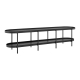 Design Square Myla Lowline Wooden 2-Tier Entertainment Unit TV Stand 180cm Black