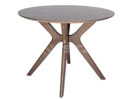 Lyn Round Wood Dining Table - 100cm - Walnut