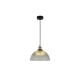 Livia Hanging Pendant Lamp Glass Shade - Black / Clear