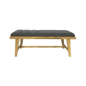6IXTY Malmo Scandinavian Fabric Dining Bench Wooden Frame - Grey