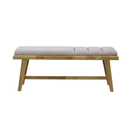 6IXTY Malmo Scandinavian Fabric Dining Bench Wooden Frame - Light Dusk