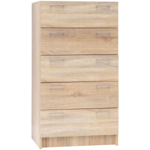 Lorenzo Chest of 5-Drawer Tallboy Storage Cabinet - Light Sonoma Oak