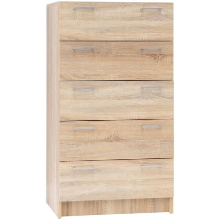 Lorenzo Chest of 5-Drawer Tallboy Storage Cabinet - Light Sonoma Oak