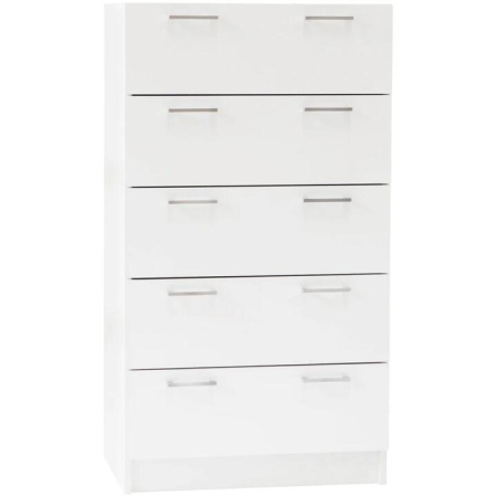 Lorenzo Chest of 5-Drawer Tallboy Storage Cabinet - White