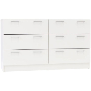 Lorenzo Chest of 6-Drawer Lowboy Sideboard Storage Cabinet - White