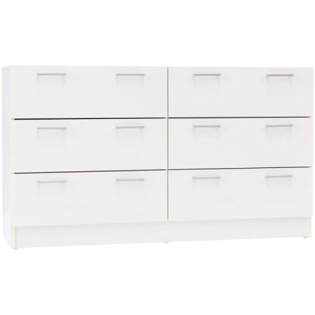 Lorenzo Chest of 6-Drawer Lowboy Sideboard Storage Cabinet - White