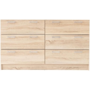 Lorenzo Chest of 6-Drawer Lowboy Sideboard Storage Cabinet - Light Sonoma Oak