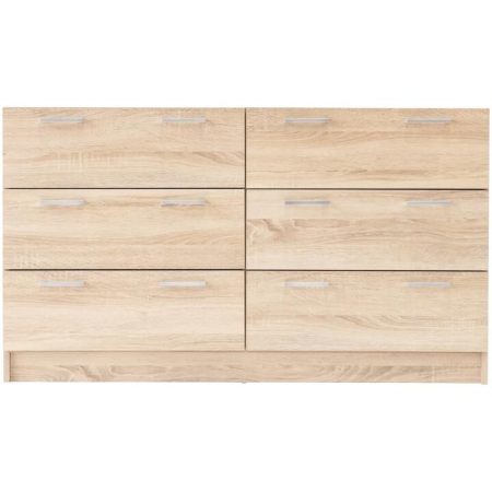 Lorenzo Chest of 6-Drawer Lowboy Sideboard Storage Cabinet - Light Sonoma Oak