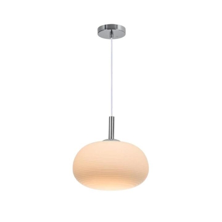 Lyndie Glass Modern Elegant Pendant Lamp Ceiling Light - Chrome