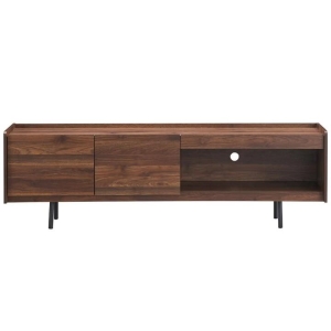 Design Square Lazlo Modern Scandinavian TV Stand Entertainment Unit - Walnut