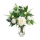 Glamorous Fusion Large Peony Arrangement Artificial Fake Plants Decoration 65cm In Glass White